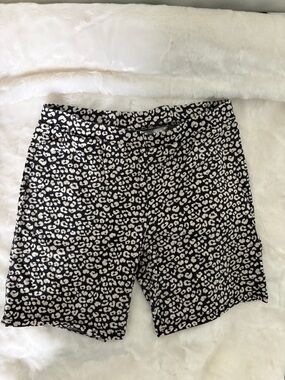 wild fable Black and White Leopard-Print Bike Shorts